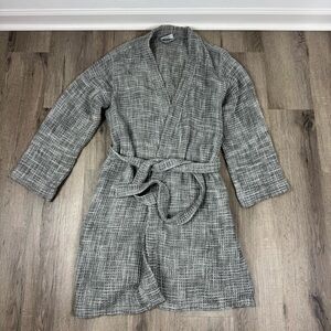 Parachute Waffle Knit Cotton Robe Large Gray Lightweight Spa Bath Robe